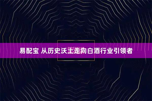 易配宝 从历史沃土走向白酒行业引领者
