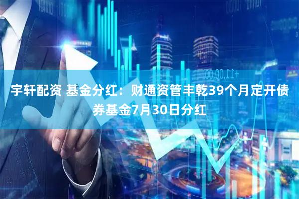 宇轩配资 基金分红：财通资管丰乾39个月定开债券基金7月30日分红